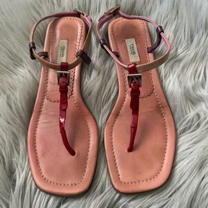 PRADA Thong T Strap Flat Sandals